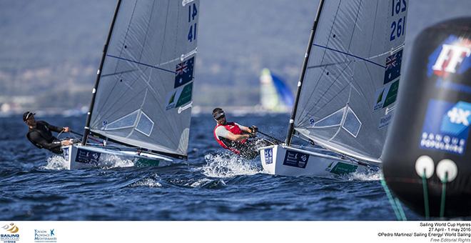 Jake Lilley/Oliver Tweddell - 2016 Sailing World Cup - Hyeres © Pedro Martinez / Sailing Energy http://www.sailingenergy.com/